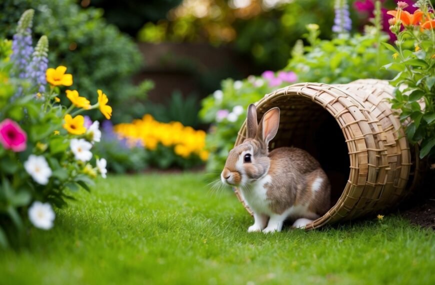 Kaninchen-Tunnel im Garten